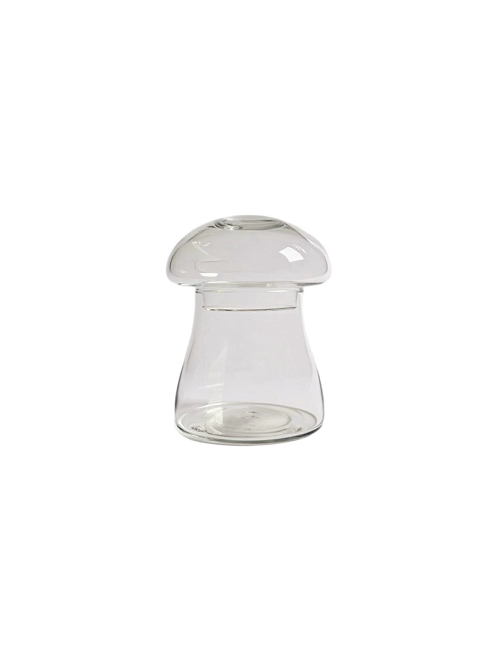 Libby Vintage MCM Clear Glass Mushroom Shaped Terrarium Jar